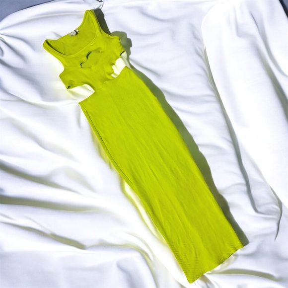 Fashion Nova Green Backless Bodycon Dress Plunge Neckline - Picture 2 of 4